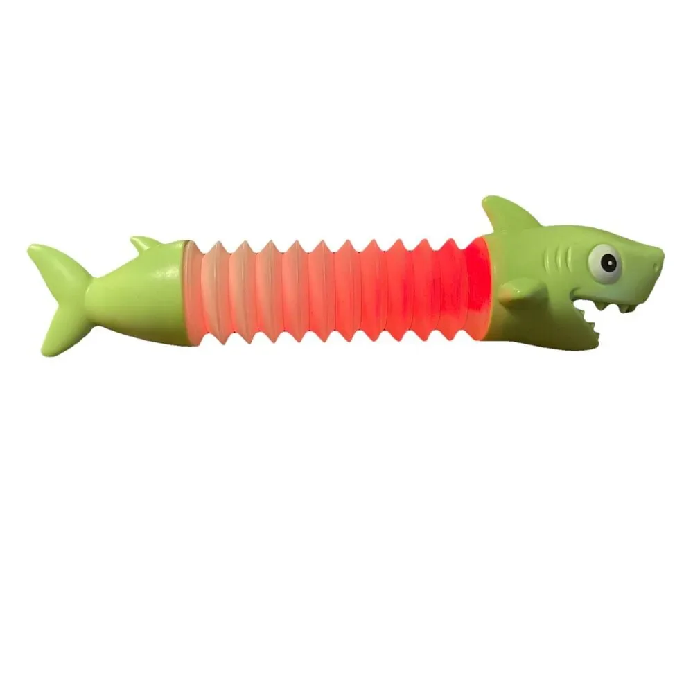 Green Accordion Pull/Stretch Telescopic Tube Light-Up Shark